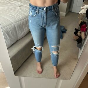 Abercrombie & Fitch Light Blue Ripped Skinny Jeans